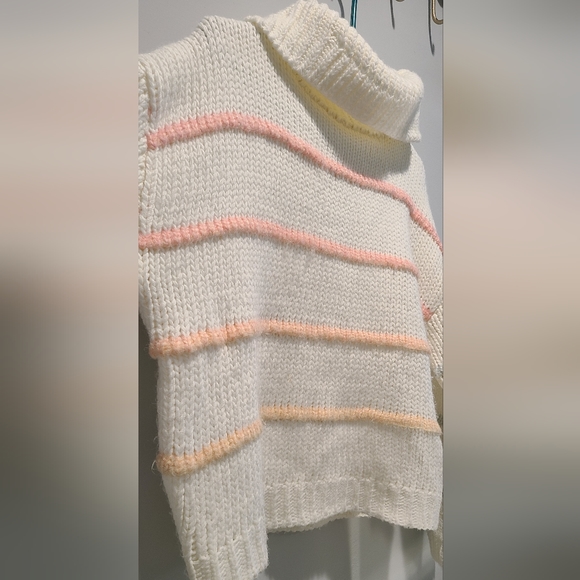 KESTAN - Kora Soft Turtleneck Knitted Sweater w/ vibrant rainbow pastel stripes - Picture 3 of 6